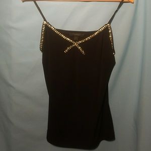 Express black cami with rhinestone decor
